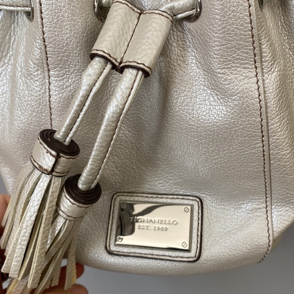 Tignanello leather crossbody purse with tassels. - Picture 3 of 13